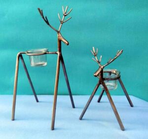 Cerf porte bougie pour noël