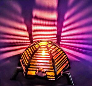 Tortue photophore métal