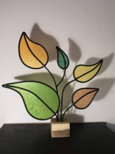 Feuilles d'automne métal et papier murier