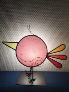Oiseau lampe rose