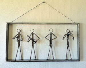tableau en métal de musiciens à suspendre