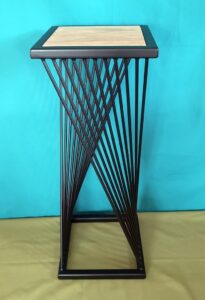 Table accordéon / Hauteur 80 cm / Plateau en chêne 30 X 30 cm